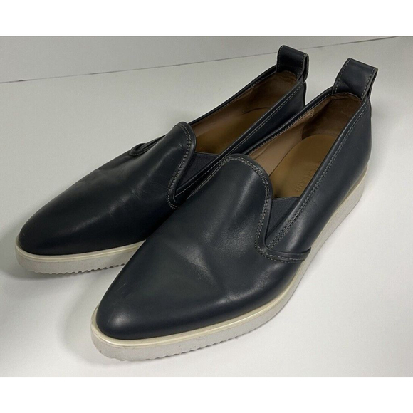 Everlane The Street Shoe Womens Size 10.5 Blue Leather Loafer Wedge Shoe Slip-On - Picture 9 of 9